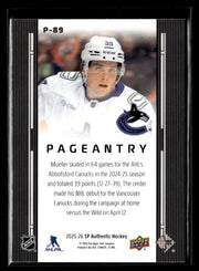 2025-26 Upper Deck SP Authentic Hockey Pageantry #P-89 Ty Mueller (2)