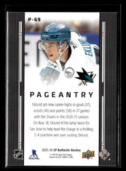 2025-26 Upper Deck SP Authentic Hockey Pageantry #P-69 William Eklund (2)