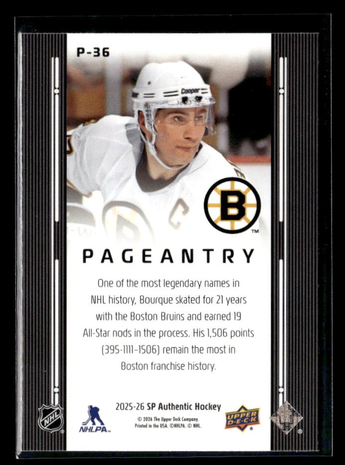 2025-26 Upper Deck SP Authentic Hockey Pageantry #P-36 Ray Bourque (2)