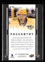 2025-26 Upper Deck SP Authentic Hockey Pageantry #P-75 Michael Bunting (2)