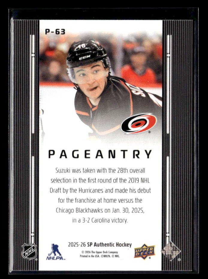 2025-26 Upper Deck SP Authentic Hockey Pageantry #P-63 Ryan Suzuki (2)