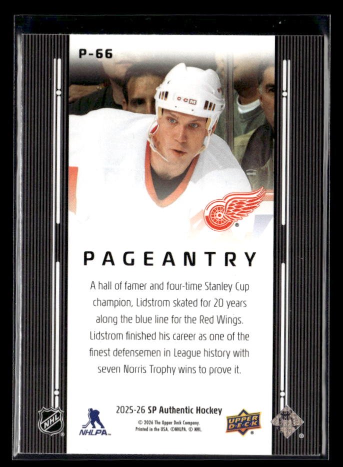 2025-26 Upper Deck SP Authentic Hockey Pageantry #P-66 Nicklas Lidstrom (2)