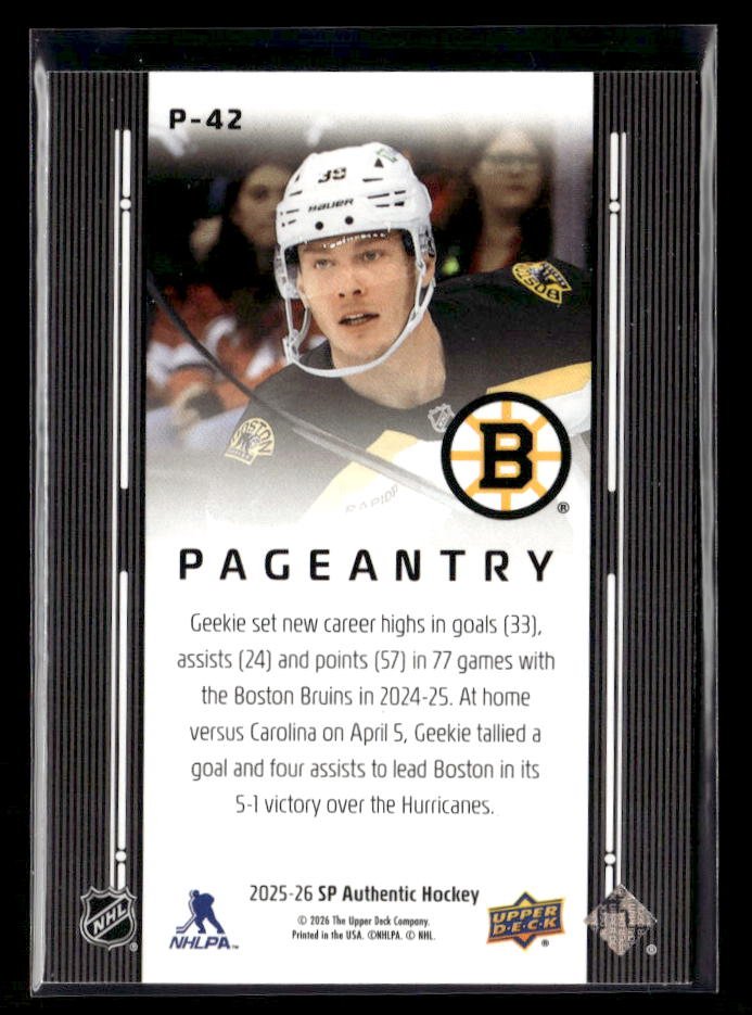 2025-26 Upper Deck SP Authentic Hockey Pageantry #P-42 Morgan Geekie (2)