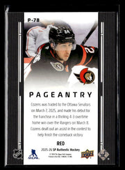 2025-26 Upper Deck SP Authentic Hockey Pageantry Red #P-78 Dylan Cozens (2)