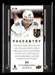 2025-26 Upper Deck SP Authentic Hockey Pageantry Red #P-16 Shea Theodore (2)