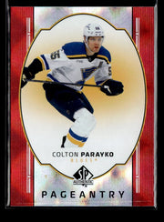 2025-26 Upper Deck SP Authentic Hockey Pageantry Red #P-23 Colton Parayko