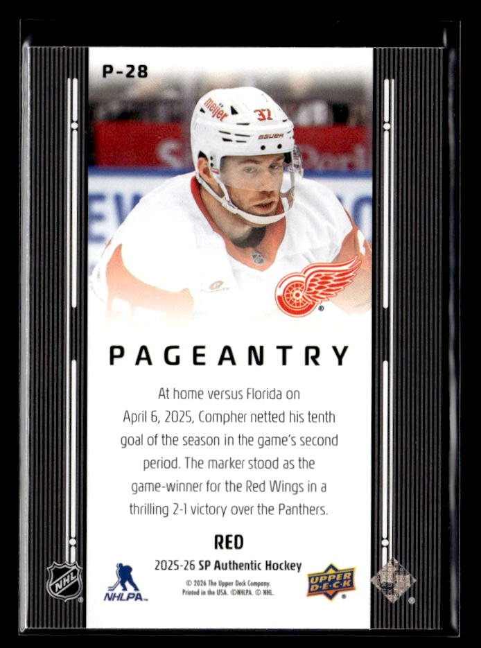 2025-26 Upper Deck SP Authentic Hockey Pageantry #P-28 J.T. Compher (2)