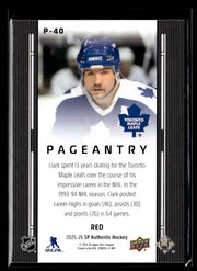 2025-26 SP Authentic Hockey Pageantry Red #P-40 Wendel Clark (2)