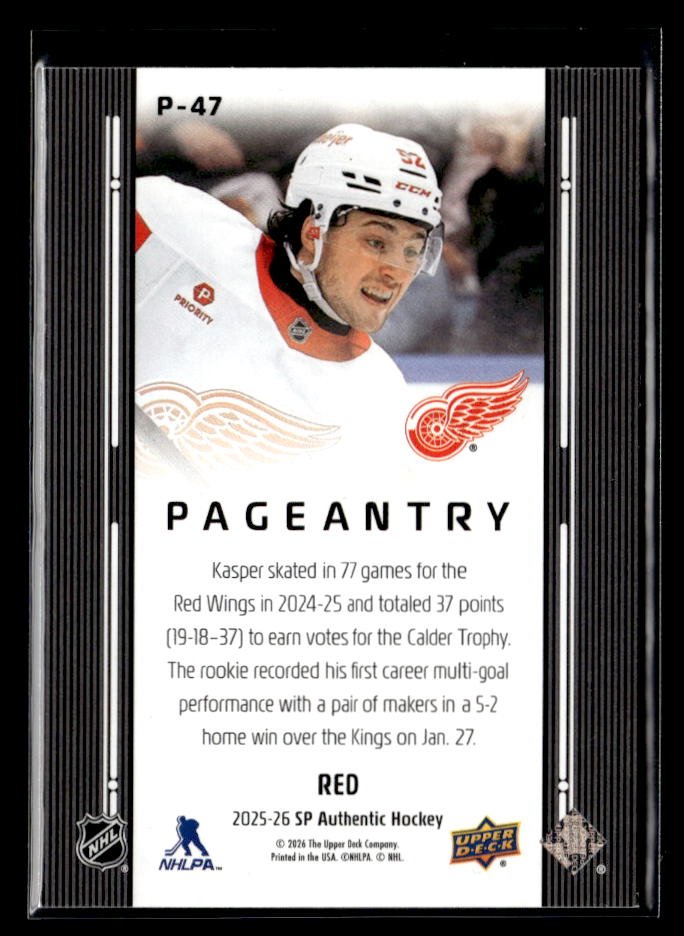 2025-26 SP Authentic SP Authentic Hockey Pageantry #P-47 Marco Kasper (2)