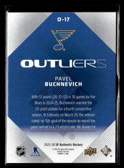 2025-26 Upper Deck SP Authentic Hockey Outliers #O-17 Pavel Buchnevich (2)