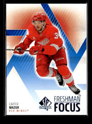 2025-26 Upper Deck SP Authentic Hockey Freshman Focus Blue Rookie Carter Mazur