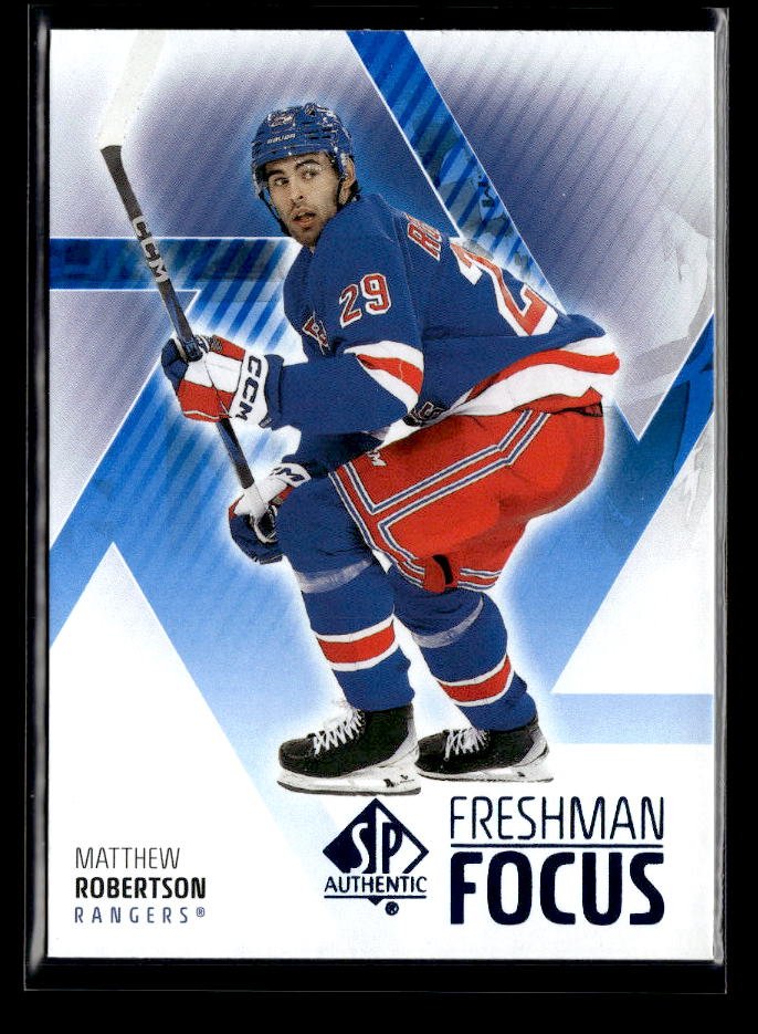 2025-26 UD SP Authentic Hockey Freshman Focus Blue Rookie Matthew Robertson