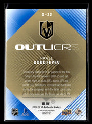 2025-26 Upper Deck SP Authentic Hockey Outliers Blue #O-22 Pavel Dorofeyev (2)