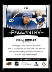 2023-24 Upper Deck SP Authentic Hockey Pageantry #P-80 Lukas Rousek (2)