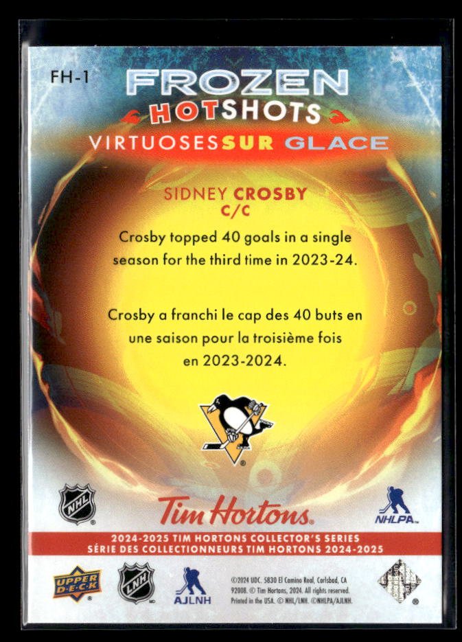 2024-25 Upper Deck Tim Hortons Hockey Frozen Hot Shots #FH-1 Sidney Crosby (2)
