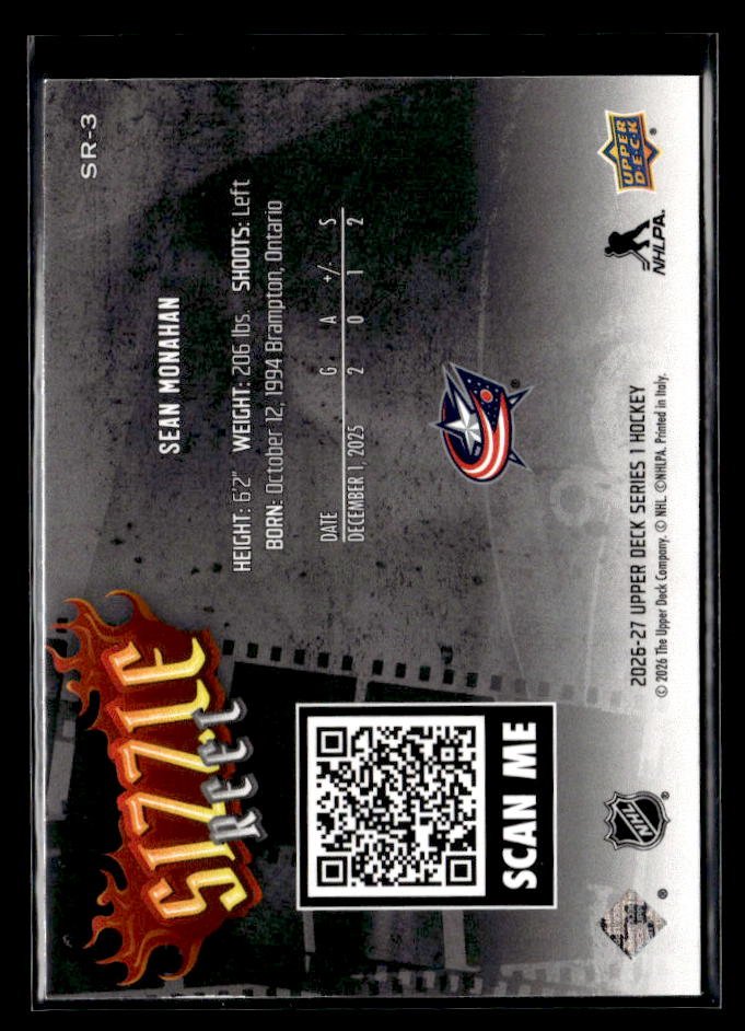 2026-27 Upper Deck Series 1 Hockey Sizzle Reel #SR-3 Sean Monahan (2)