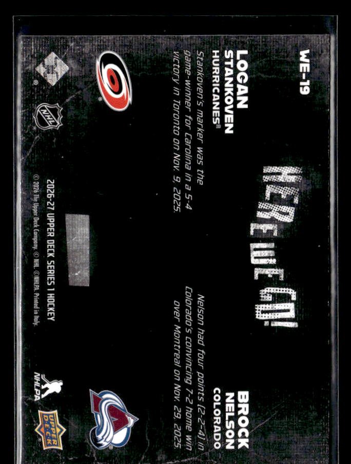 2026-27 Upper Deck Series 1 Hockey Here We Go! Stankoven Nelson (2)