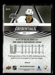 2025-26 Upper Deck Credentials Hockey Gold #84 Quinton Byfield /5 (2)