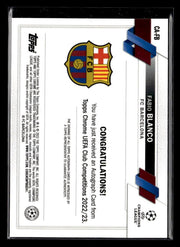 2022-23 Topps Chrome Soccer UCC Refractor Rookie AUTO Fabio Blanco (2)