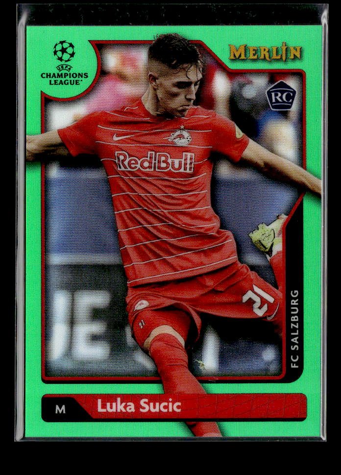 2022 Topps Merlin Champions League Soccer Rookie Green Refractor Luka Sucic /99