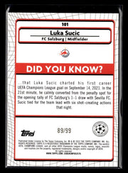 2022 Topps Merlin Champions League Soccer Rookie Green Refractor Luka Sucic /99 (2)