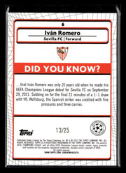 2022 Topps Merlin UEFA Champions League Soccer Orange Rookie Iván Romero RC /25 (2)