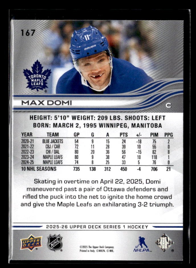 2025-26 Upper Deck Series 1 Hockey Deluxe #167 Max Domi /250 (2)