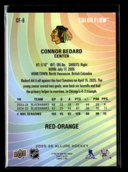 2025-26 Upper Deck Allure Hockey Color Flow Red-Orange #CF-8 Connor Bedard (2)
