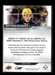 2023-24 Upper Deck CHL Hockey Star Rookies #362 Matthew Schaefer Rookie (2)