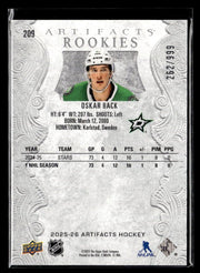 2025-26 Upper Deck Artifacts Hockey Rookies #209 Oskar Back RC /999 (2)