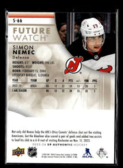2023-24 Upper Deck SP Authentic Hockey Future Watch Rookie #S-66 Simon Nemec RC (2)