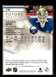 2023-24 Upper Deck SP Authentic Hockey Future Watch Rookie #S-86 Devon Levi /50 (2)
