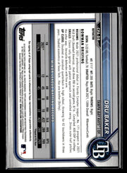 2022 Bowman Chrome Baseball 1st Bowman Rookie AUTO Refractor Dru Baker RC /499 (2)