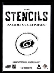 2026-27 Upper Deck Series 1 Hockey Stencils #ST-66 Andrei Svechnikov (2)