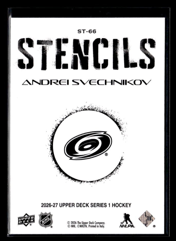 2026-27 Upper Deck Series 1 Hockey Stencils #ST-66 Andrei Svechnikov (2)