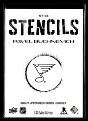 2026-27 Upper Deck Series 1 Hockey Stencils #ST-94 Pavel Buchnevich (2)