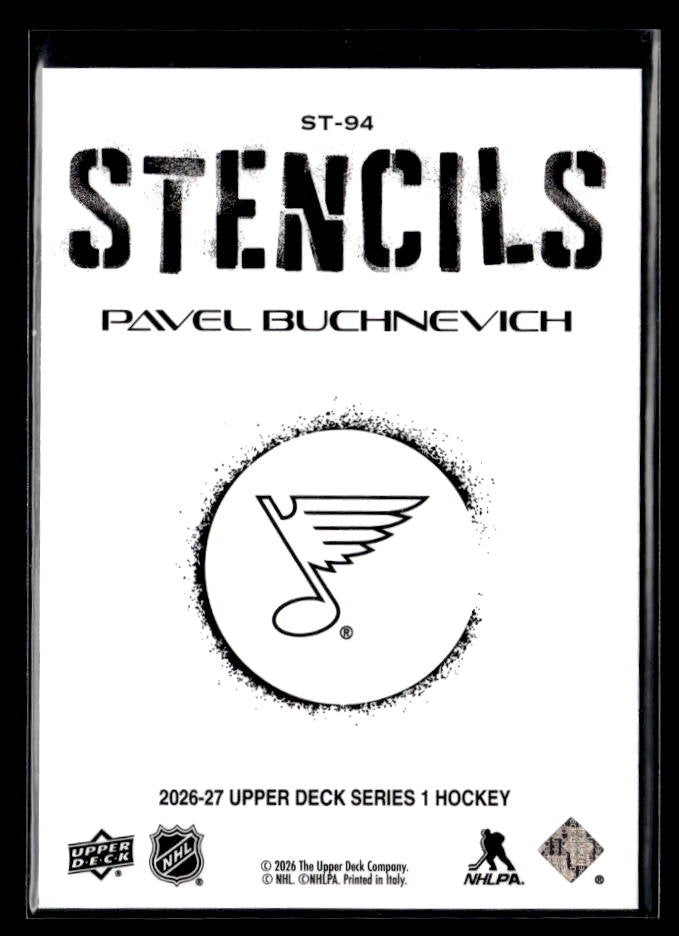 2026-27 Upper Deck Series 1 Hockey Stencils #ST-94 Pavel Buchnevich (2)