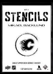 2026-27 Upper Deck Series 1 Hockey Stencils #ST-1 Mikael Backlund (2)