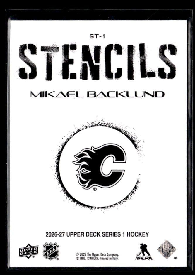 2026-27 Upper Deck Series 1 Hockey Stencils #ST-1 Mikael Backlund (2)