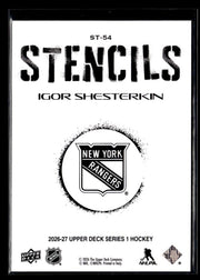 2026-27 Upper Deck Series 1 Hockey Stencils #ST-54 Igor Shesterkin (2)