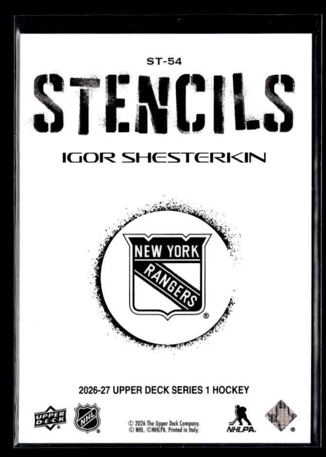 2026-27 Upper Deck Series 1 Hockey Stencils #ST-54 Igor Shesterkin (2)