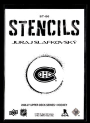 2026-27 Upper Deck Series 1 Hockey Stencils #ST-86 Juraj Slafkovsky (2)