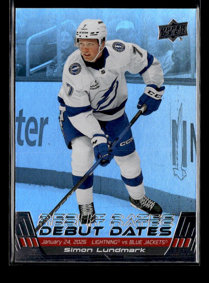 2026-27 Upper Deck Series 1 Hockey Debut Dates Rookie #DD-6 Simon Lundmark