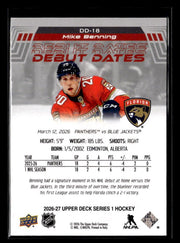 2026-27 Upper Deck Series 1 Hockey Debut Dates #DD-18 Mike Benning (2)