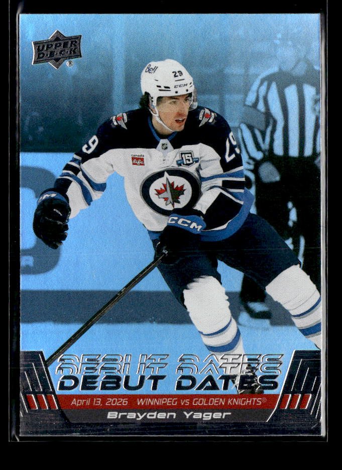 2026-27 Upper Deck Series 1 Hockey Debut Dates Rookie #DD-10 Brayden Yager