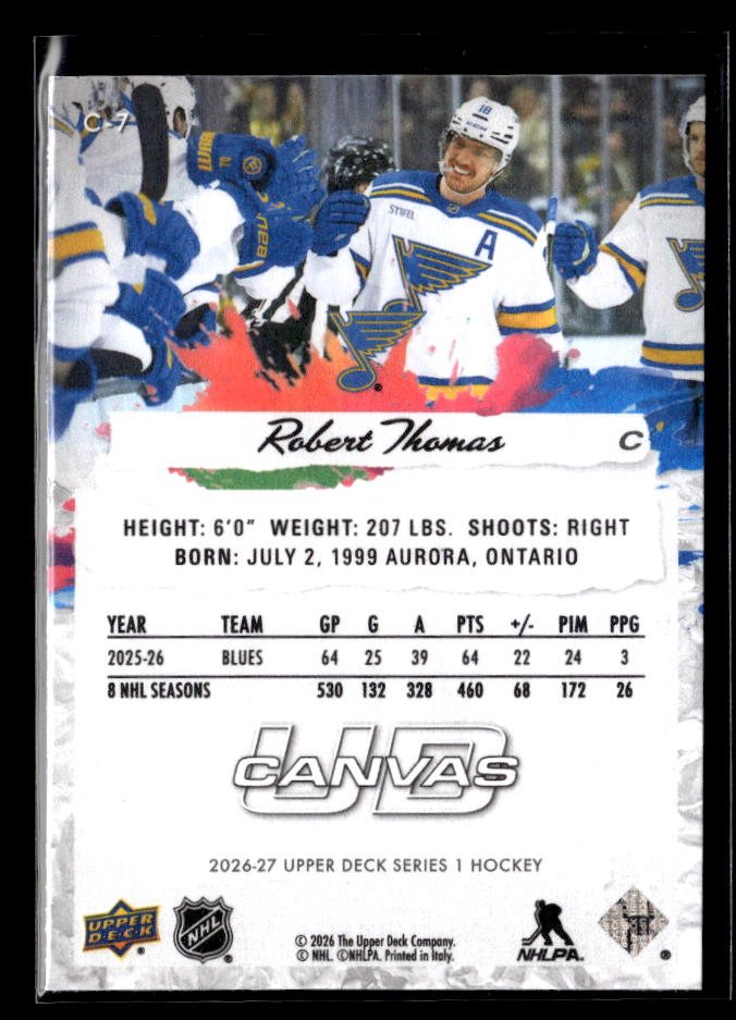 2026-27 Upper Deck Series 1 Hockey Canvas Robert Thomas (2)