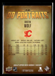 2026-27 Upper Deck Series 1 Hockey UD Portraits #P-10 Dustin Wolf (2)