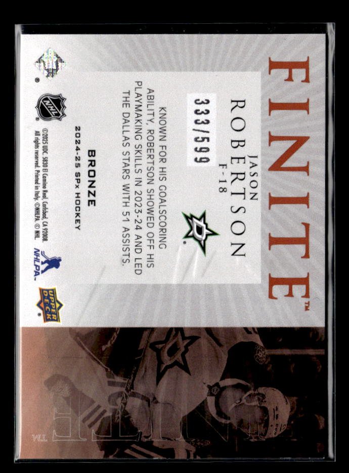 2024-25 Upper DeckSPx Finite Bronze Jason Robertson /599 (2)