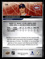 2024-25 Upper Deck Extended Series Hockey 1st Round Rookie Logan Mailloux RC (2)