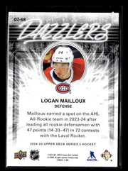 2024-25 Upper Deck Series 2 Hockey Dazzlers Orange #DZ-69 Logan Mailloux (2)